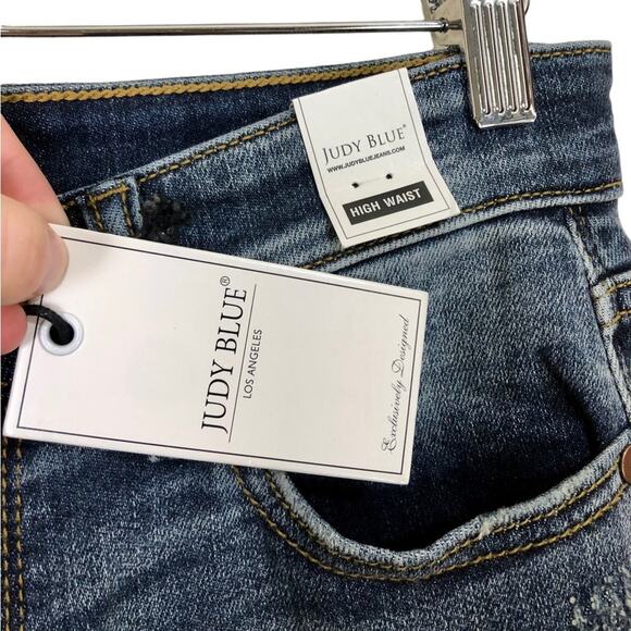 Judy Blue High Waist Boyfriend Fit Paint Splash Jeans Size 26 - Picture 5 of 8